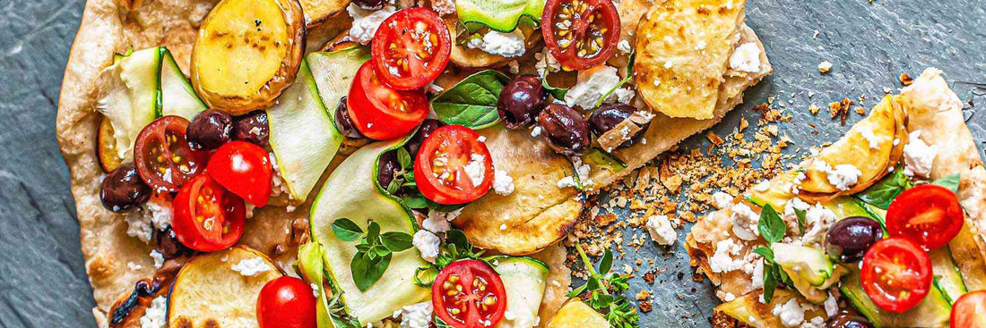 Greek Sausage Pita Pizza