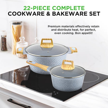  22 Piece Nonstick Cookware Set