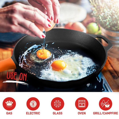 2pc cast iron skillet set