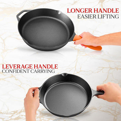 2pc cast iron skillet set