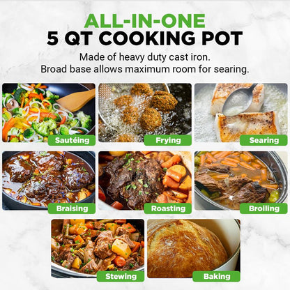 5qt cast iron dutch oven