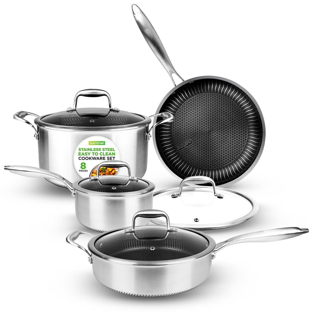 8pc stainless steel cookware set