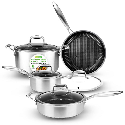 8pc stainless steel cookware set