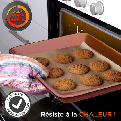Kitchen Oven Baking Pans - Deluxe Non-Stick Cookie Sheet Bakeware (2-Piece)
