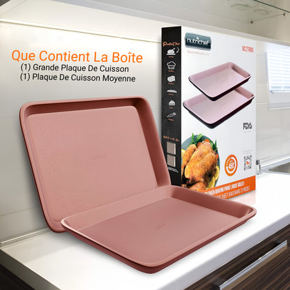 Kitchen Oven Baking Pans - Deluxe Non-Stick Cookie Sheet Bakeware (2-Piece)
