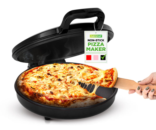 Countertop Pizza Maker - Non-Stick Electric Pizza Oven With Cool Touch Handle And Uplift Function, Includes Spatula
