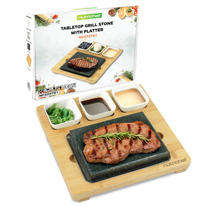 Pierre de gril de table avec plateau 