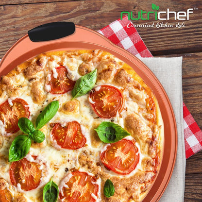 Moule à pizza antiadhésif - Acier au carbone antiadhésif flexible avec poignées en silicone noir, compatible avec les modèles : Ncsbs54S, Ncsbs52S (Cuivre) 
