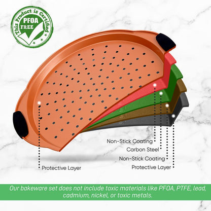 Moule à pizza antiadhésif - Acier au carbone antiadhésif flexible avec poignées en silicone noir, compatible avec les modèles : Ncsbs54S, Ncsbs52S (Cuivre) 