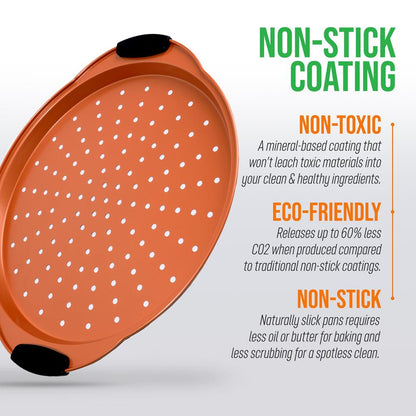 Moule à pizza antiadhésif - Acier au carbone antiadhésif flexible avec poignées en silicone noir, compatible avec les modèles : Ncsbs54S, Ncsbs52S (Cuivre) 