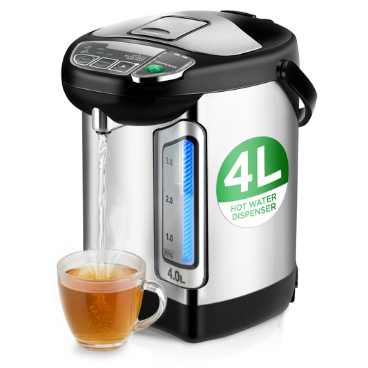 4L Electric Hot Water Urn with 3 Presets, Auto Dispense & Safety Lock