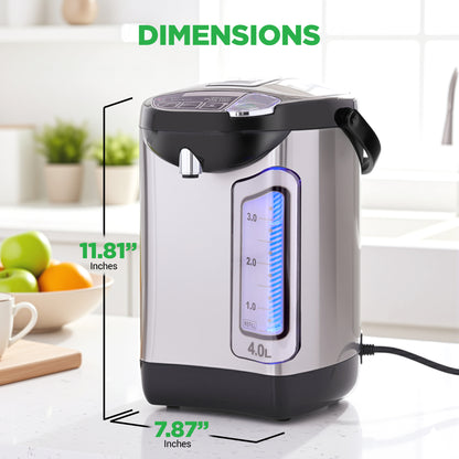 4L Electric Hot Water Urn with 3 Presets, Auto Dispense & Safety Lock