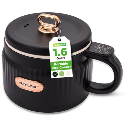 1.6L Portable Electric Rice Cooker, Multi-Functional With Non-Stick Ceramic Coating, Digital Control Panel, 6 Optional Functions, Anti-Burn Dry, Automatic Power-Off