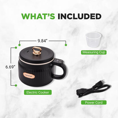 1.6L Portable Electric Rice Cooker, Multi-Functional With Non-Stick Ceramic Coating, Digital Control Panel, 6 Optional Functions, Anti-Burn Dry, Automatic Power-Off