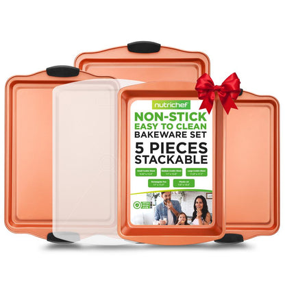 Ensemble de 5 pièces de moules à pâtisserie professionnels pour la maison - Qualité de restaurant de grade commercial, ustensiles de cuisson en métal, sans PFOA, PFOS, PTFE 