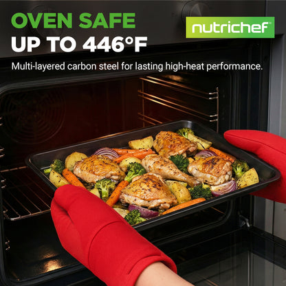 NutriChef 6‑Piece Nonstick Carbon Steel Bakeware Pan Set
