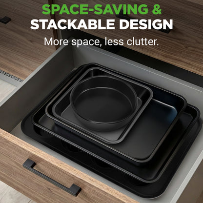 NutriChef 6‑Piece Nonstick Carbon Steel Bakeware Pan Set