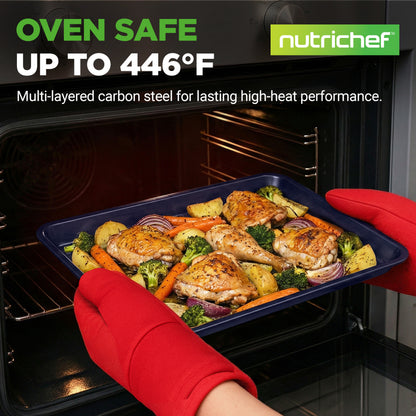 NutriChef 6‑Piece Nonstick Carbon Steel Bakeware Pan Set