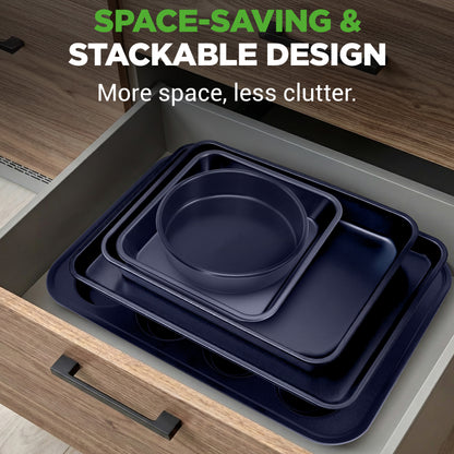 NutriChef 6‑Piece Nonstick Carbon Steel Bakeware Pan Set