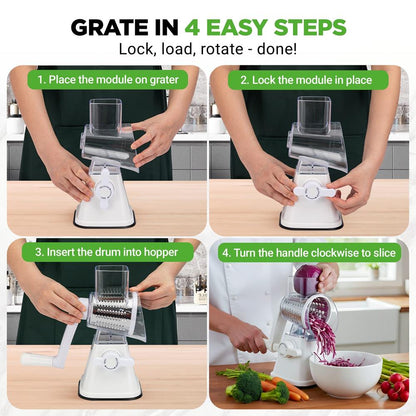 Rotary Cheese Grater - NCCHS3DRWH