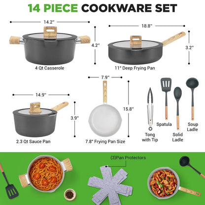 Ensemble de batterie de cuisine pour la maison - NCCWST14WDBK 