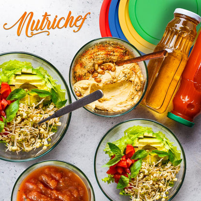4 Sets Of High Borosilicate Glass Mixing Bowl With Lids, Space-Saving Nesting Bowls