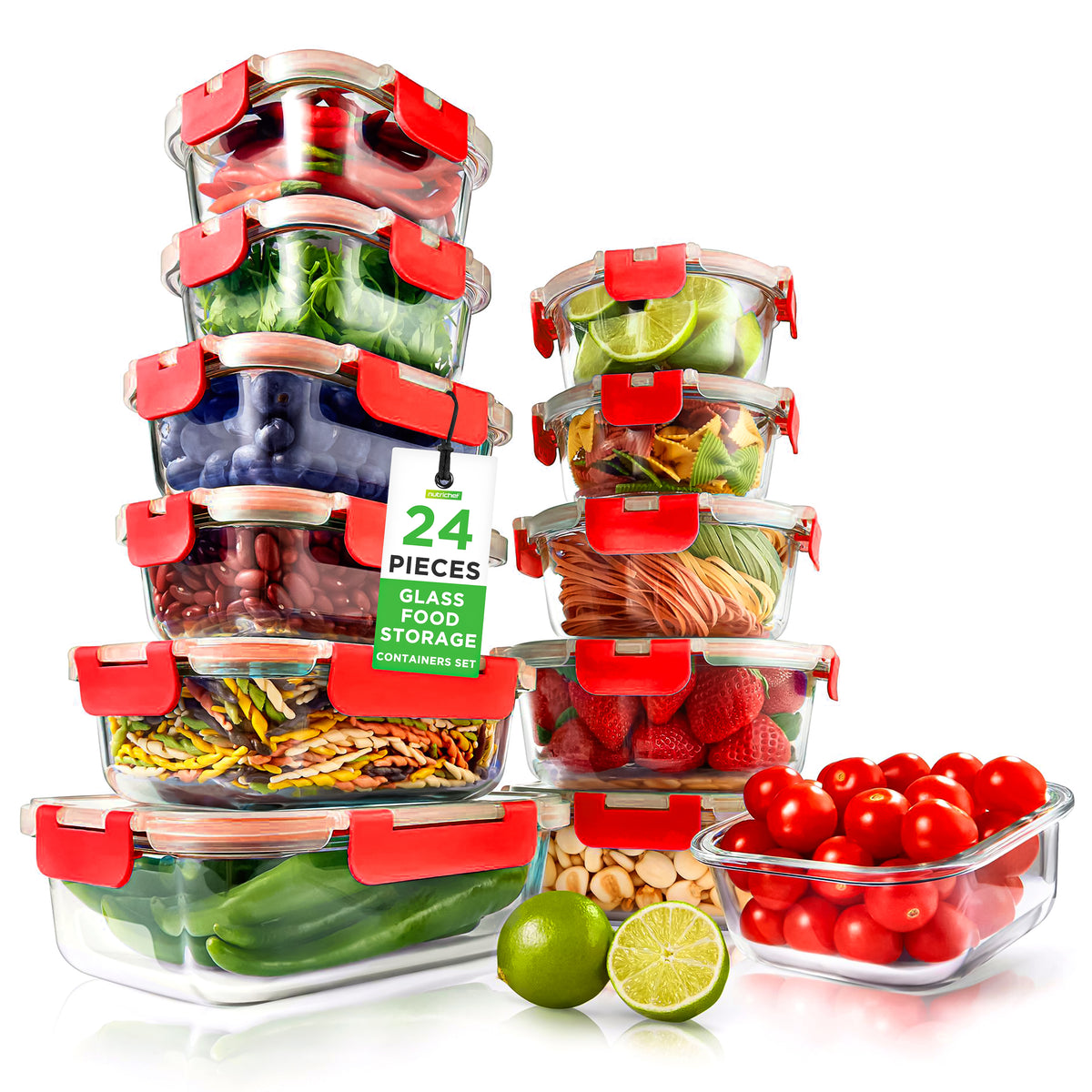 24pc Glass Food Storage Set