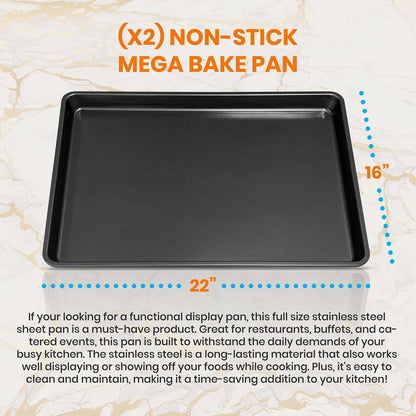 2 pcs. Moules à pâtisserie professionnels pour la cuisine - Surface avec revêtement antiadhésif, passe au lave-vaisselle, sans PFOA, PFOS, PTFE 