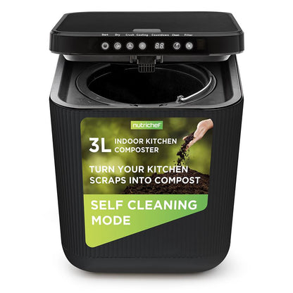 Poubelle de déchets alimentaires - Poubelle de comptoir de 3 litres, composteur automatique de déchets alimentaires (Gris) 