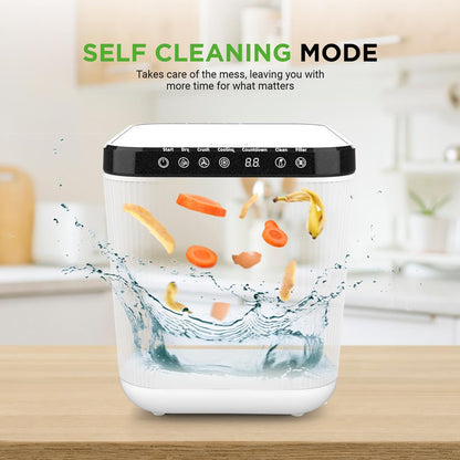 Poubelle de déchets alimentaires - Poubelle de comptoir de 3 litres, composteur automatique de déchets alimentaires (Blanc) 