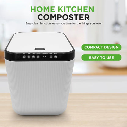 Poubelle de déchets alimentaires - Poubelle de comptoir de 3 litres, composteur automatique de déchets alimentaires (Blanc) 