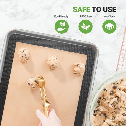Feuille de cuisson en silicone - Réutilisable, facile et pratique, tapis antiadhésif utilisé pour le four - (Noir) 