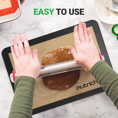 Feuille de cuisson en silicone - Réutilisable, facile et pratique, tapis antiadhésif utilisé pour le four - (Noir) 