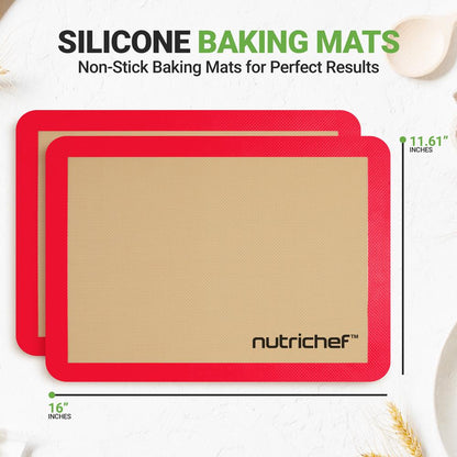 Feuille de cuisson en silicone - Réutilisable, facile et pratique, tapis antiadhésif utilisé pour le four - (Rouge) 