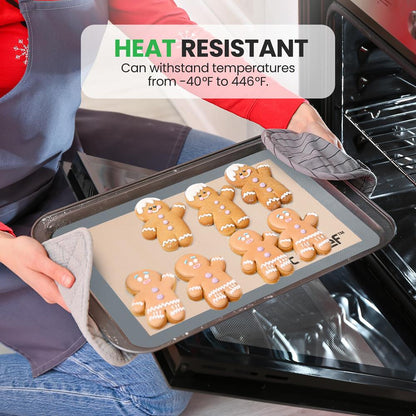 Feuille de cuisson en silicone - Réutilisable, facile et pratique, tapis antiadhésif utilisé pour le four - (Gris) 
