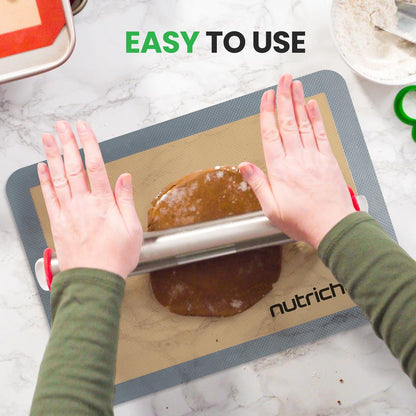 Feuille de cuisson en silicone - Réutilisable, facile et pratique, tapis antiadhésif utilisé pour le four - (Gris) 