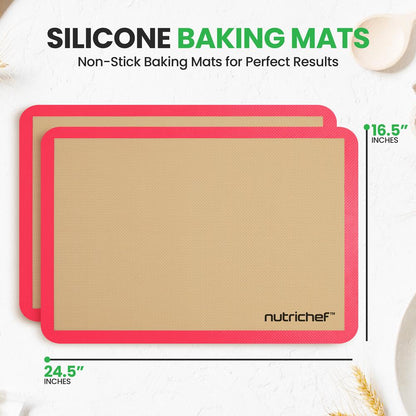 Feuille de cuisson en silicone - Réutilisable, facile et pratique, tapis antiadhésif utilisé pour le four - (Rouge) 