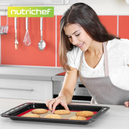 Feuille de cuisson en silicone - Réutilisable, facile et pratique, tapis antiadhésif utilisé pour le four - (Rouge) 