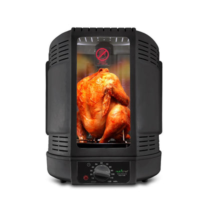 NutriChef Vertical Rotisserie Oven – Countertop Rotating Cooker, 700W, Precise & Even Cooking, Black