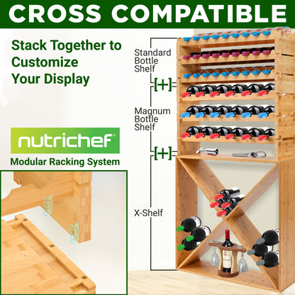 Nutrichef modular racking system with customizable wine display.