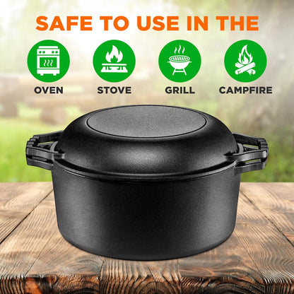 cast iron dutch oven skillet lid