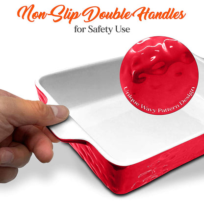 ceramic baking pan red