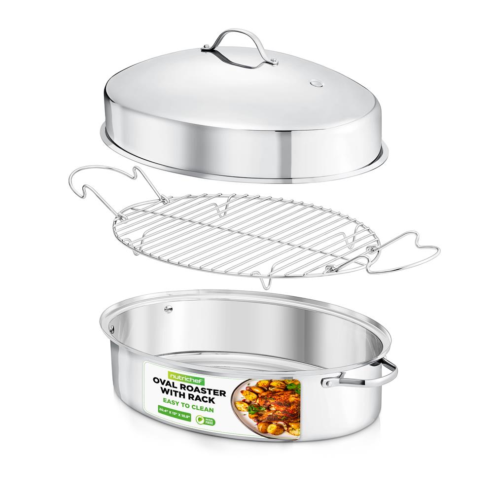 oval stainless steel roasting pan