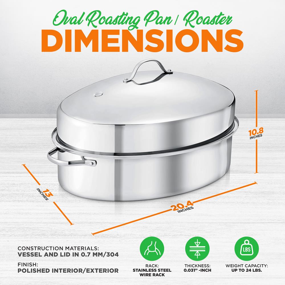 oval stainless steel roasting pan