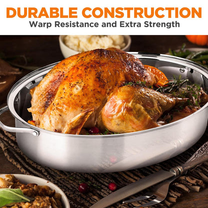 oval stainless steel roasting pan