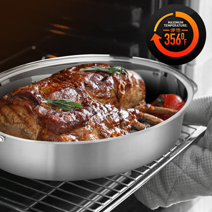 oval stainless steel roasting pan