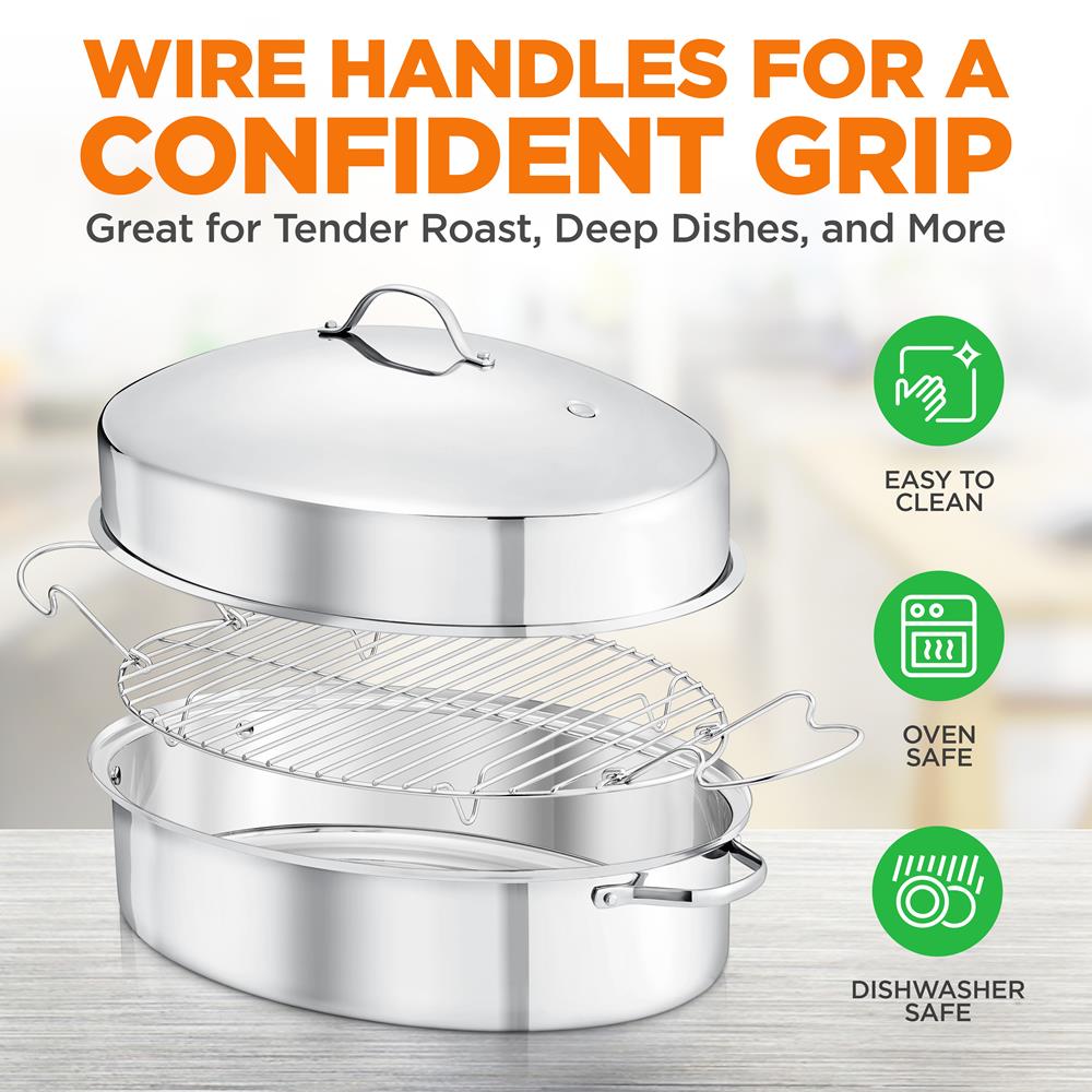 oval stainless steel roasting pan