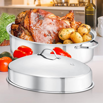 oval stainless steel roasting pan